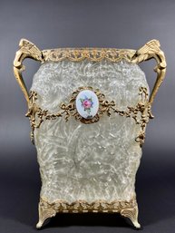 1920s Phoenix Double Handled Art Glass Vase