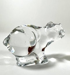 Signed Crystal Pig By Daum Of France