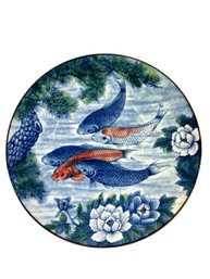 Japanese Decorated Koi Fish Plate - Toyo