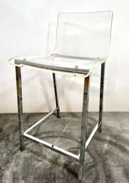 (1) Vintage Lucite Chrome Chair - Counter/bar Height
