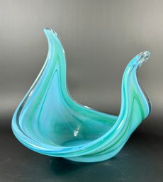 Flared Blown Art Glass Bowl