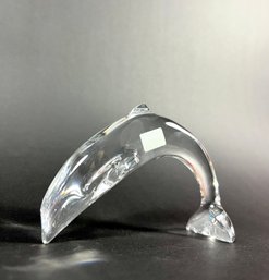 Signed Baccarat Crystal 'Diving Dolphin'