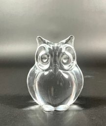 Signed Daum French Crystal Owl