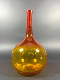 Mid-Century Amberina Art Glass Vase - By Wayne Husted For Blenko
