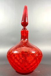 A Mid-Century Hand-Blown Art Glass Decanter