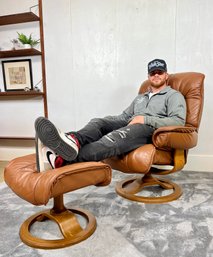 La-Z-Boy Leather Lounge Chair & Ottoman *Cigar Odor*
