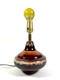 1960s Drip Glaze Pottery Table Lamp