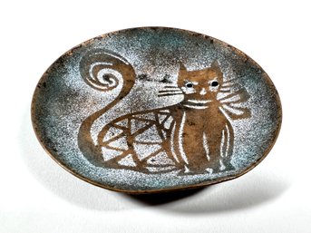 Enamelware Trinket Dish - Cat Motif