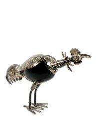 A Sterling Silver (.925) & Glass Rooster Sculpture