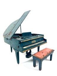 An Antique Cast Iron Piano & Bench By 'Arcade Toys'