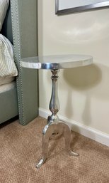 Polished Aluminum Footed Side Table (A)