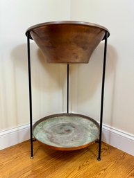 Copper & Wrought Iron Two Tier Plant Stand