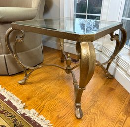 Heavy Gilted Iron Glass Top Table