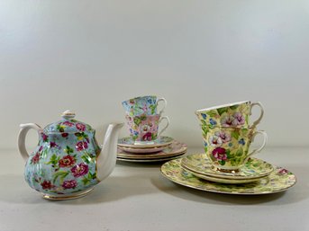 Tea Set Grouping Of English China - Allyn Nelson, Crown Trent, David Michael