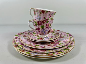 Tea Cup Set Of English China - Chintz Collection By Royale Garden