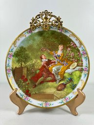 Decorated Limoges Plate & Stand