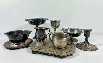 Grouping Of Antique Silverplate Pieces