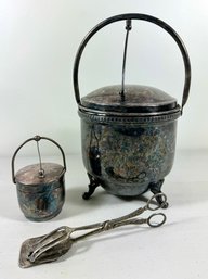 Antique Silver Plate Ice-buckets & Tongs