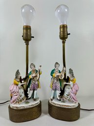 A Pair Of 19th C. German Porcelain Table Lamps