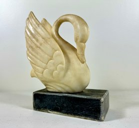Vintage Alabaster Swan Bookend