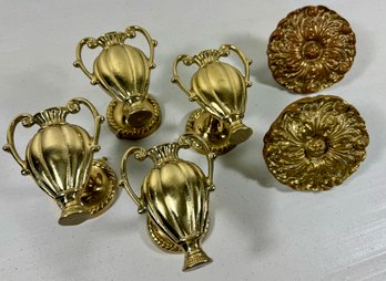 (6) Solid Brass Curtain Holders