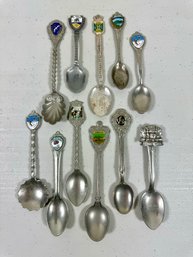 Grouping Of (11) Souvenir Spoons