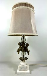 Italian Mid-century Marble Base Table Lamp