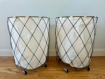 (2) Rolling Laundry Baskets