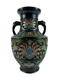 12' Japanese Cloisonne Double Handled Vase