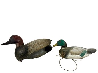 A Pair Of Antique Wooden Duck Decoys