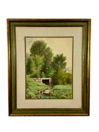 Antique Framed Watercolor - Titled 'CO Landscape'