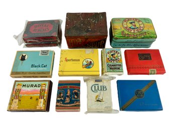Grouping Of Antique Tobacco Boxes