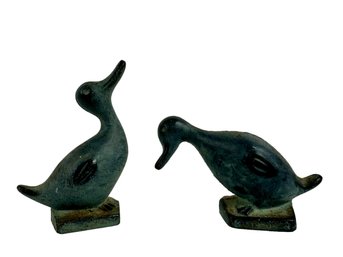 Pair Of Virginia Metalcrafters Cast Iron Ducklings