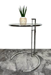 Vintage Chrome Glass Table Designed By Eileen Gray