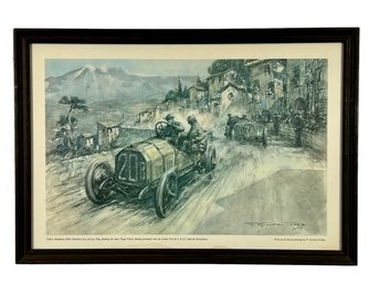 Framed '1907 Fiat Racing'  Print By F. Gordon Crosby