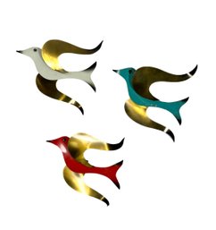 A Trio Of 1962 Decorative Birds By Masketeers Inc.