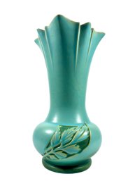 Tall Roseville 'Silhouette' Teal Vase - (789 - 14')