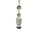 Chinese Blanc De Chine Reticulated With Cherry Blossom Motif Table Lamp (1 Of 2)  31 Inches High