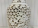 Chinese Blanc De Chine Reticulated With Cherry Blossom Motif Table Lamp (2 Of 2) 31 Inches High