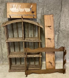 Home Decor Wooden Shelves & Hooks