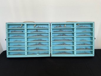 Set Of 29 ALNAVCO Miniature Waterline Ship Models