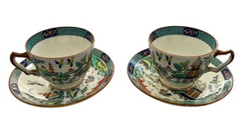 Bone China Coalport Made In England - Chinese Willow - Cups & Saucers