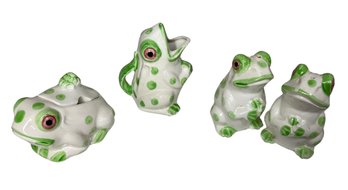 Whimsical Frog Decor - Salt & Pepper, Creamer, Sugar Jar