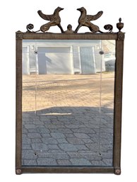 Burnished Gold Mirror With Gargoyles On The Top Of Frame 41' H X 24' W