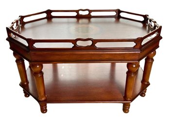 Octagonal Coffee Table With Lower Shelf