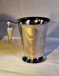 Vintage English Silver-plated Engraved Stork Cup