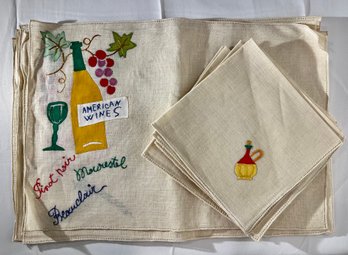 Embroidered Placemats And Napkins