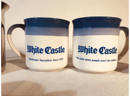 White Castle Mugs And Creamer Set