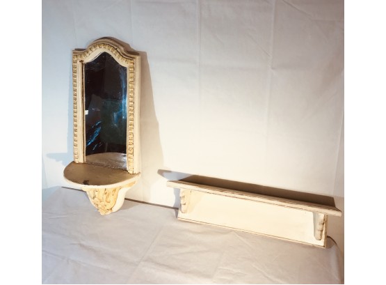 Hanging Mirror Sconce And Wall Shelf