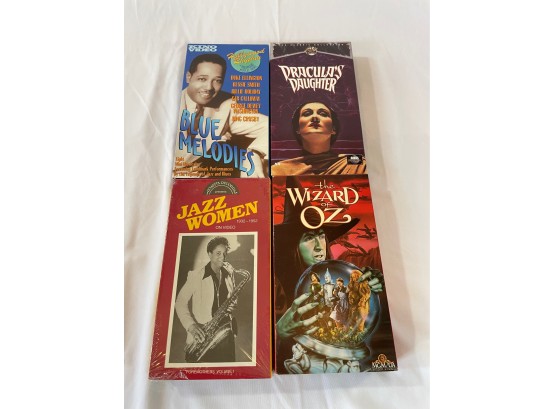 VHS Lot - Blue Melodies, Dracula's Daughter, Jazz Women, The Wizard Of Oz